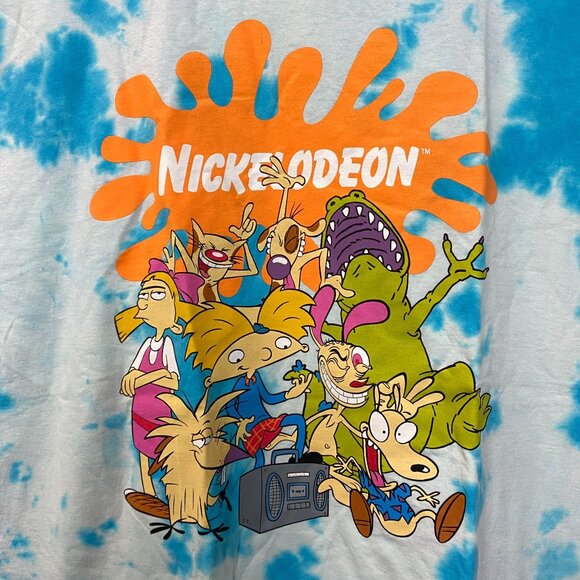 Nickelodeon Best Of Blue/white tie dye Tshirt size Extra Large - Picture 2 of 4